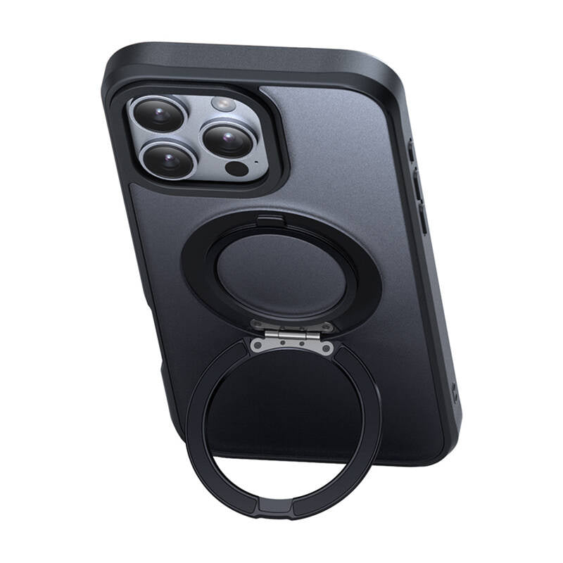 McDodo PC-4933 MagSafe-cover med stander til iPhone 16 Pro Max (sort)
