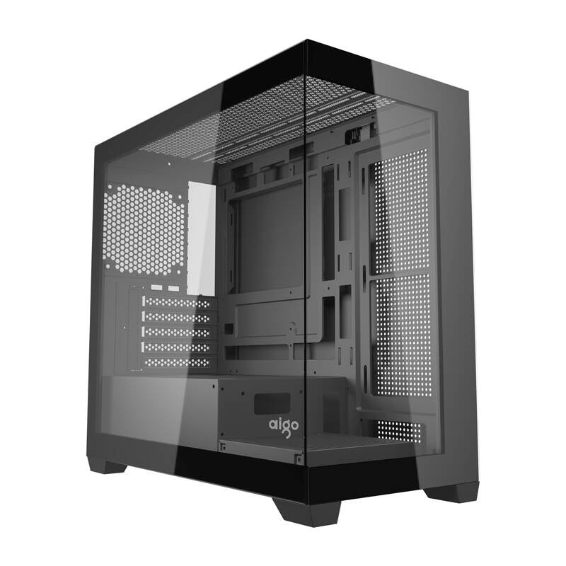 Darkflash C218M PC-kabinet + 6 ARGB-blæsere (sort)