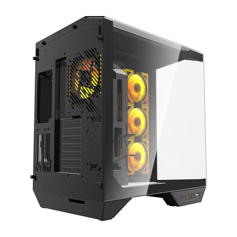 Darkflash DY470 PC-kabinet (sort) + 4 blæsere