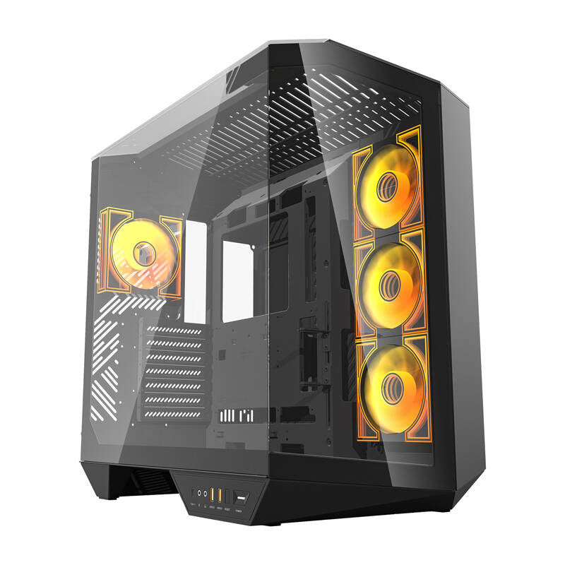 Darkflash DY470 PC-kabinet (sort) + 4 blæsere