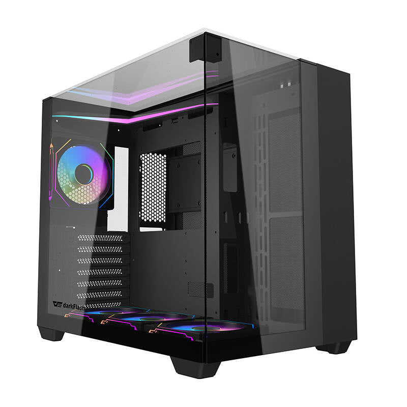 Darkflash TH285 PC-kabinet (sort) + 4 blæsere