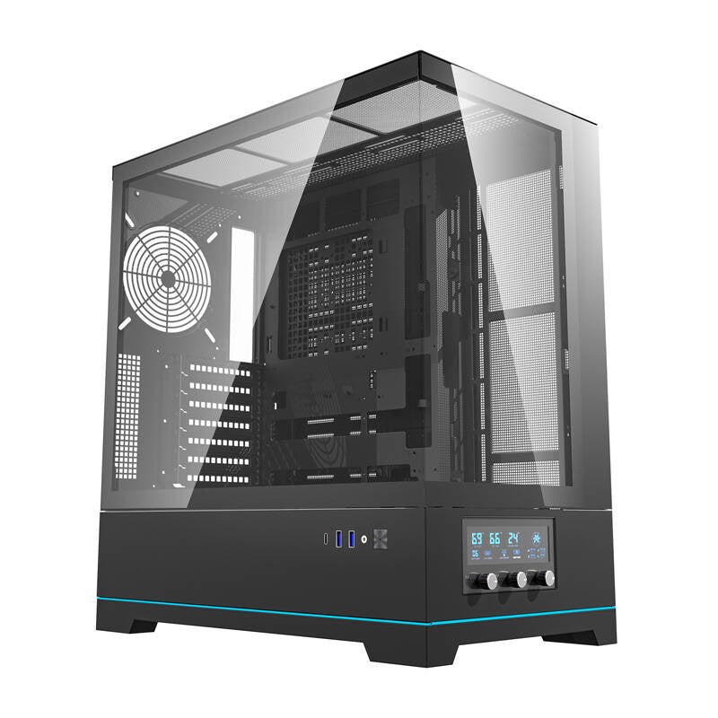 Darkflash DY451 PC-kabinet uden blæsere (sort)