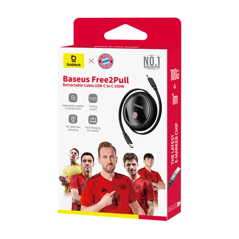 Baseus USB-C til USB-C ladekabel 100W (sort) Bayern Edition