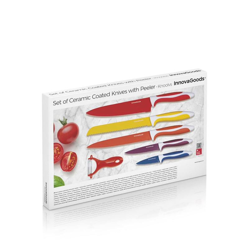 Keramiske Knive og Skræller Knoolvs InnovaGoods IG114918 Rustfrit stål 6 Dele (Refurbished A)