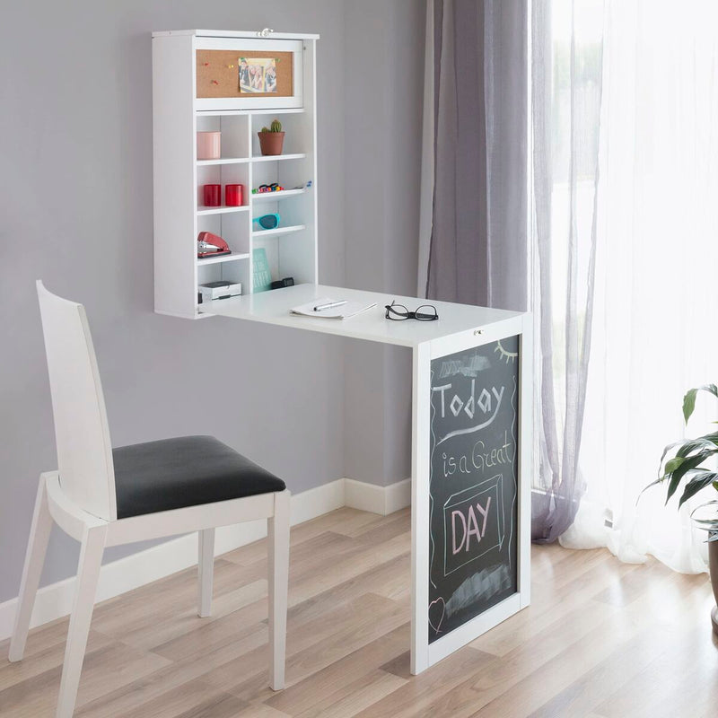 Vægmonteret Klapbord Woldy InnovaGoods Hvid Træ (Refurbished B)