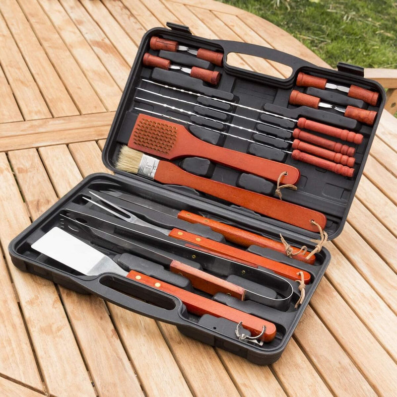 Lille Kuffert til Grill InnovaGoods IG116868 Træ Rustfrit stål 18 Dele (Refurbished A)