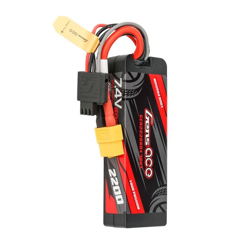 Gens Ace G-Tech 2200mAh 7.4V 2S1P 60C GRP-76 LiPo-batteri i hardcase med XT60-stik