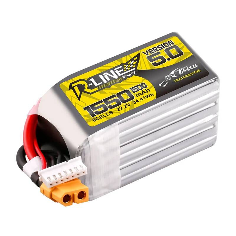 Tattu R-Line Version 5.0 1550mAh 22.2V 150C 6S LiPo-batteri med XT60-stik