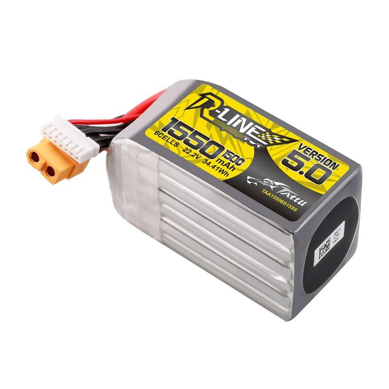 Tattu R-Line Version 5.0 1550mAh 22.2V 150C 6S LiPo-batteri med XT60-stik