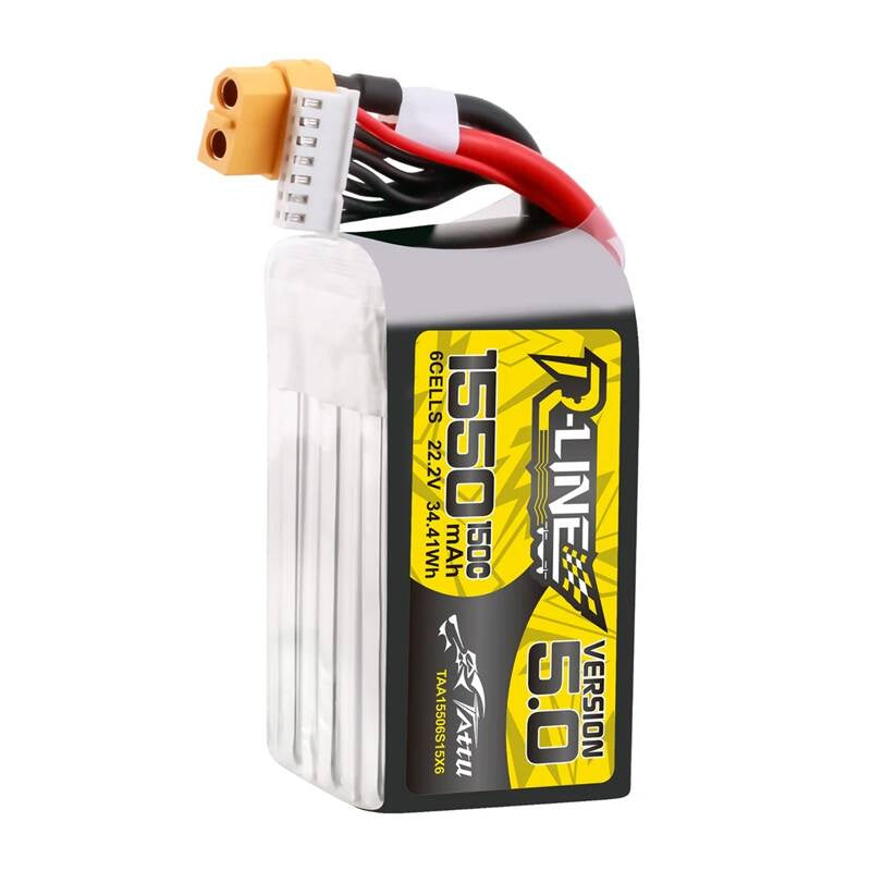 Tattu R-Line Version 5.0 1550mAh 22.2V 150C 6S LiPo-batteri med XT60-stik