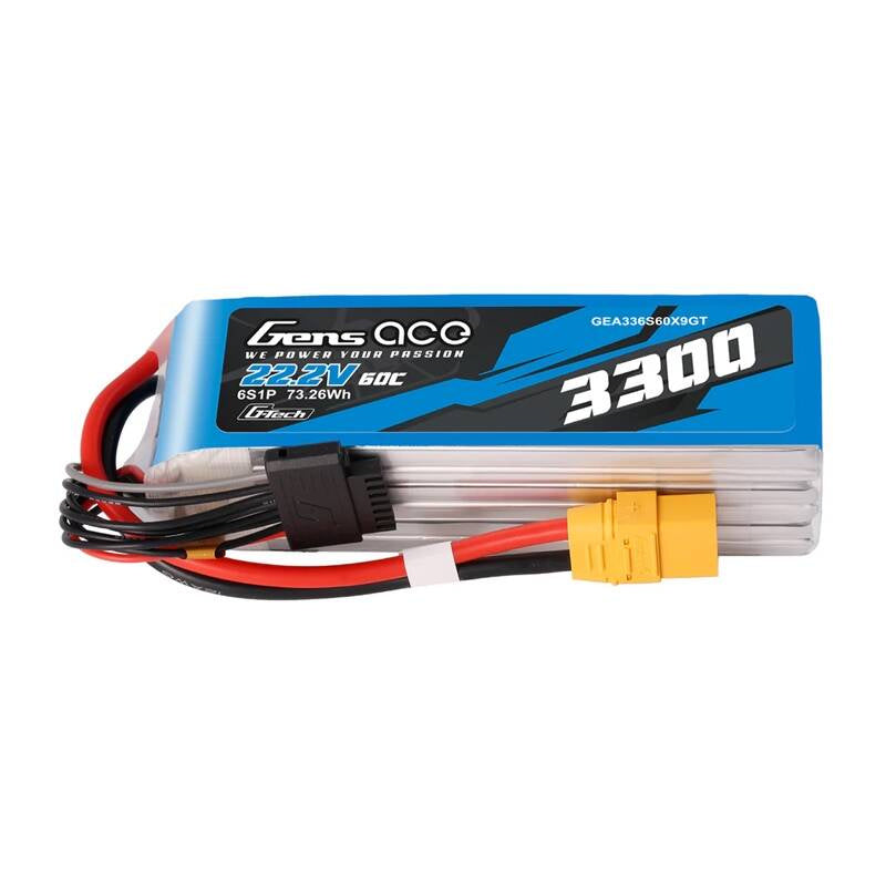 Gens Ace G-Tech 3300mAh 22.2V 60C 6S1P LiPo-batteri XT90