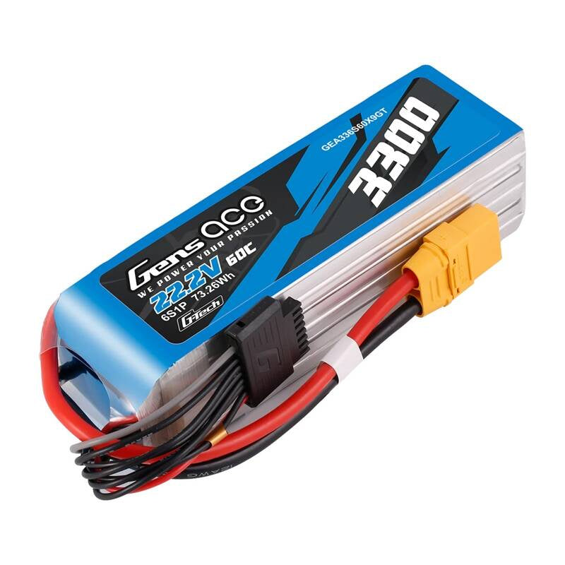 Gens Ace G-Tech 3300mAh 22.2V 60C 6S1P LiPo-batteri XT90