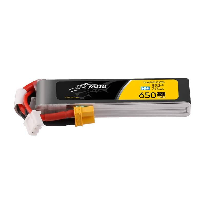Tattu 2S 650mAh 95C 7.6V HV LiPo-batteri med XT30 Long-Pack