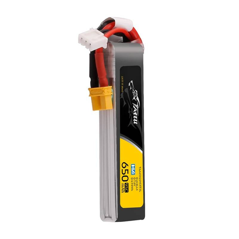 Tattu 2S 650mAh 95C 7.6V HV LiPo-batteri med XT30 Long-Pack