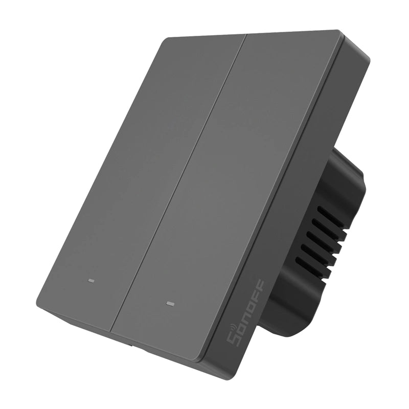 SONOFF M5-2C-80 smart Matter over WiFi-vægkontakt (2-kanals, til ramme, grafit)