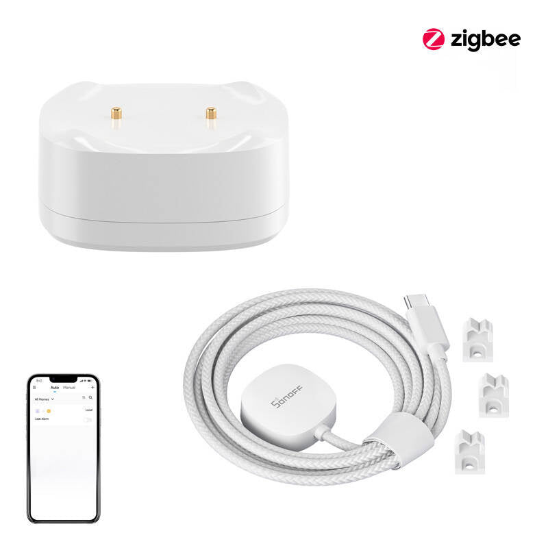 SONOFF SNZB-05P ZigBee vandlækagesensor-sæt + kabel WLDC200