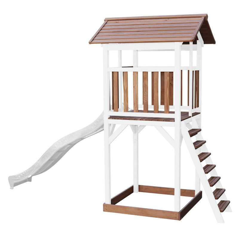 AXI Beach Tower Legetårn Brun/Hvid - Hvid Rutsjebane