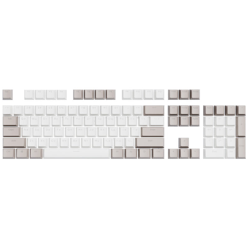 Dark Project KS-48 tastaturtaster (keycaps) PBT, ENG/RU/UA, grå/hvid