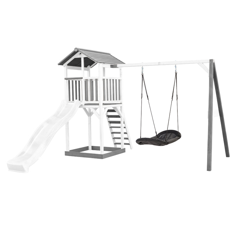 AXI Beach Tower Legetårn med Roxy Rede Gynge Grå/Hvid - Hvid Rutsjebane