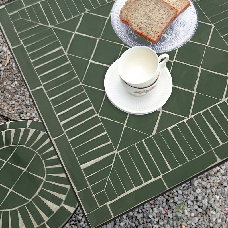 AXI Camilla Bistrosæt Mosaik - Mørkegrøn