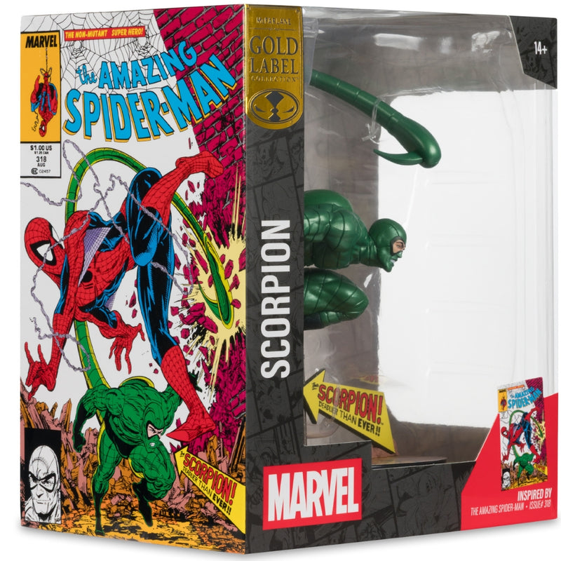 Marvel Scorpion samlerfigur i skala 1:10 (Metallic) (Amazing Spider-Man #318) Gold Label McFarlane Toys