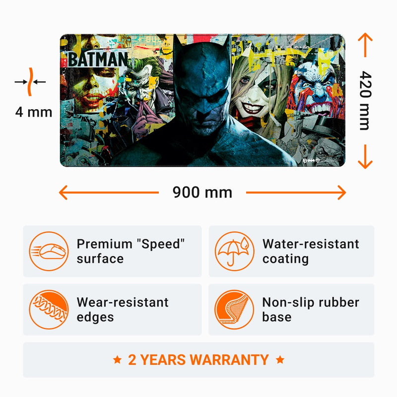 DC Batman: Torn Collage - Batman and Villains, musemåtte, XL
