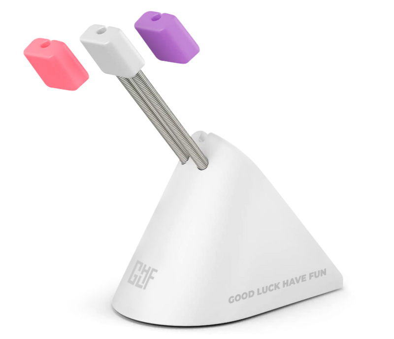 FragON - Tower musebungee med 3 farvede clips, hvid