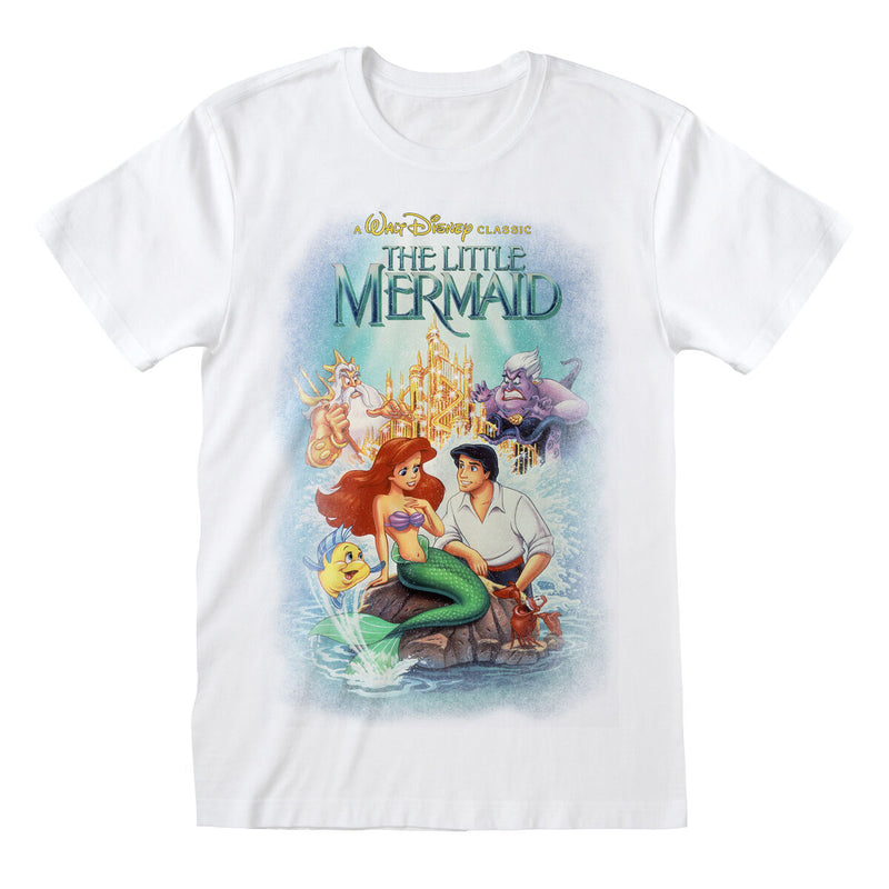 Kortærmet T-shirt The Little Mermaid Classic Poster Hvid Unisex