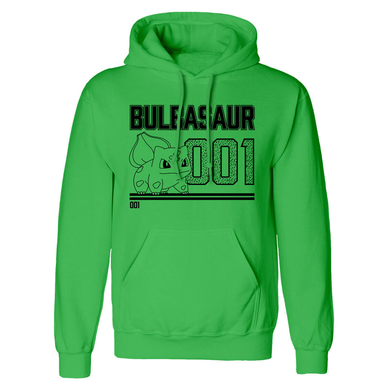 Unisex Hættetrøje Pokémon Bulbasaur Line Art Grøn