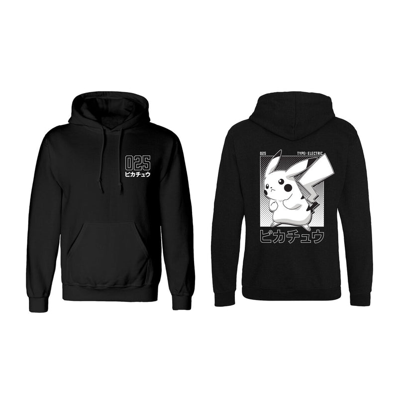 Unisex Hættetrøje Pokémon Halftone Pikachu Sort