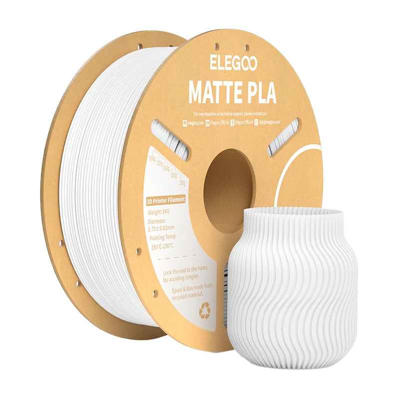ELEGOO PLA Matte filament (hvid)
