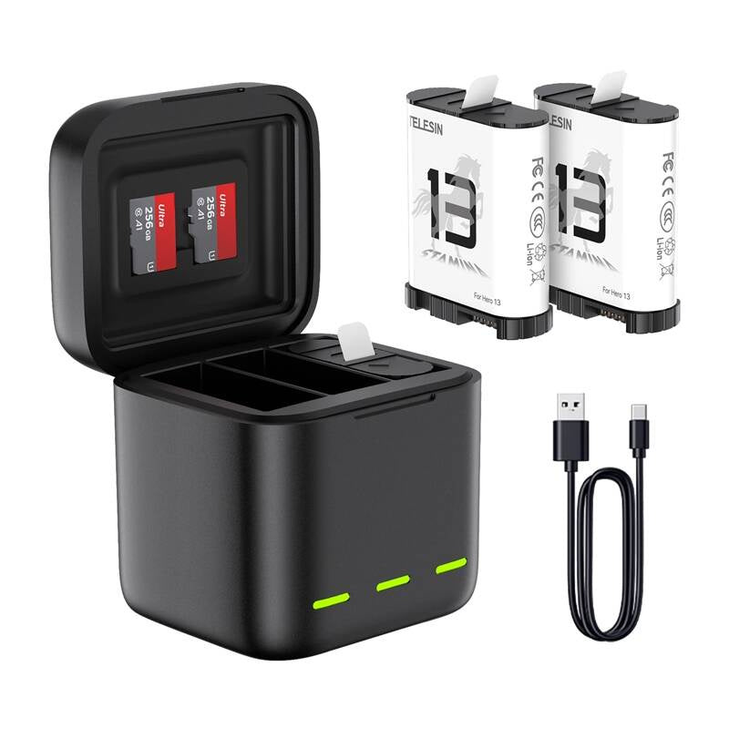 Telesin 3-kanals batterilader til GoPro Hero 13 Black (S0-BCG-10-TGP)