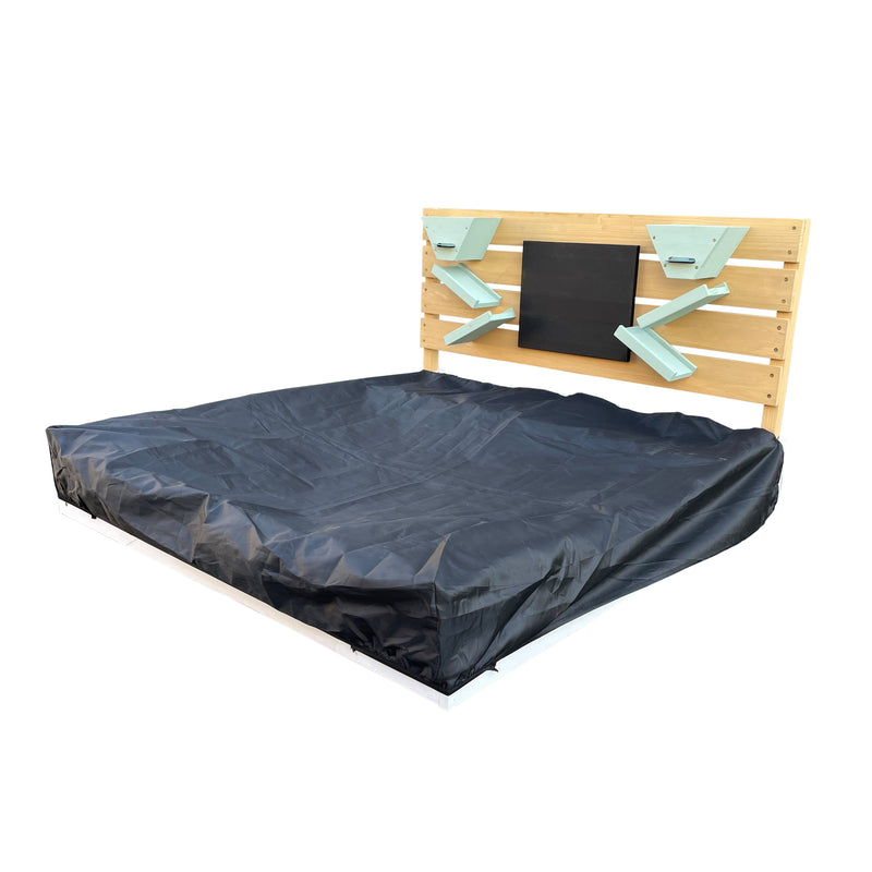 AXI Cato Sandkasse 100 x 105 cm med Sand- og Vandbakker og Legevæg - Hvid/Grøn