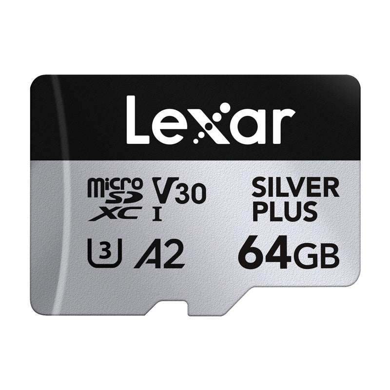 Lexar High-Performance Silver Plus microSDXC 64GB hukommelseskort + adapter
