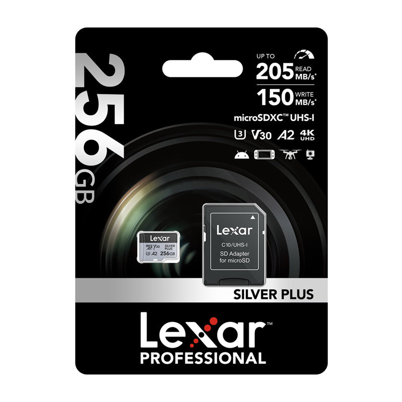 Lexar High-Performance Silver Plus microSDXC 256GB hukommelseskort + adapter
