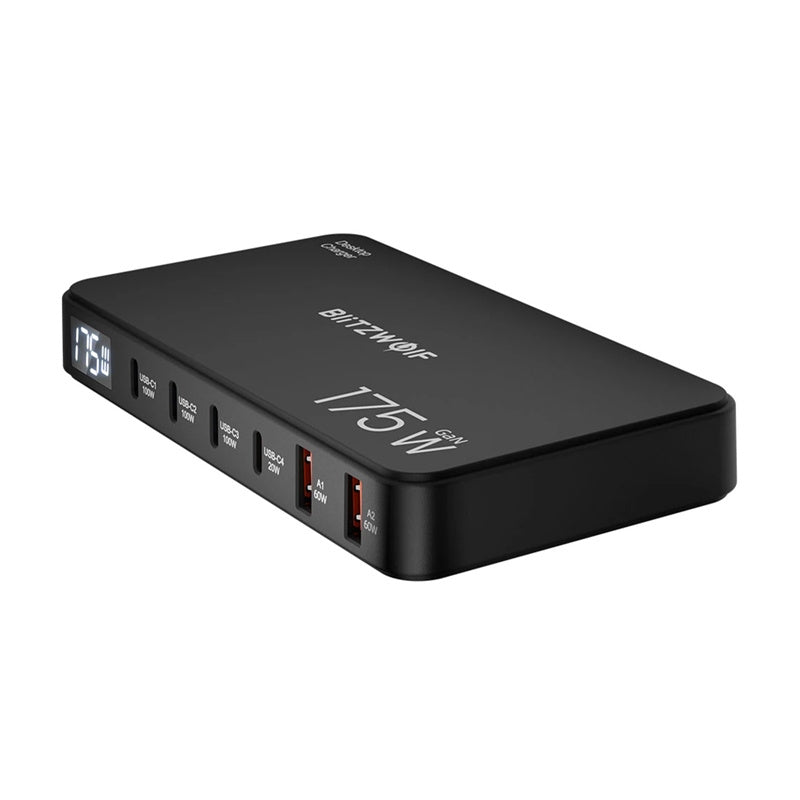 Blitzwolf BW-S30 6-i-1 ladestation 4x USB-C + 2x USB 175W