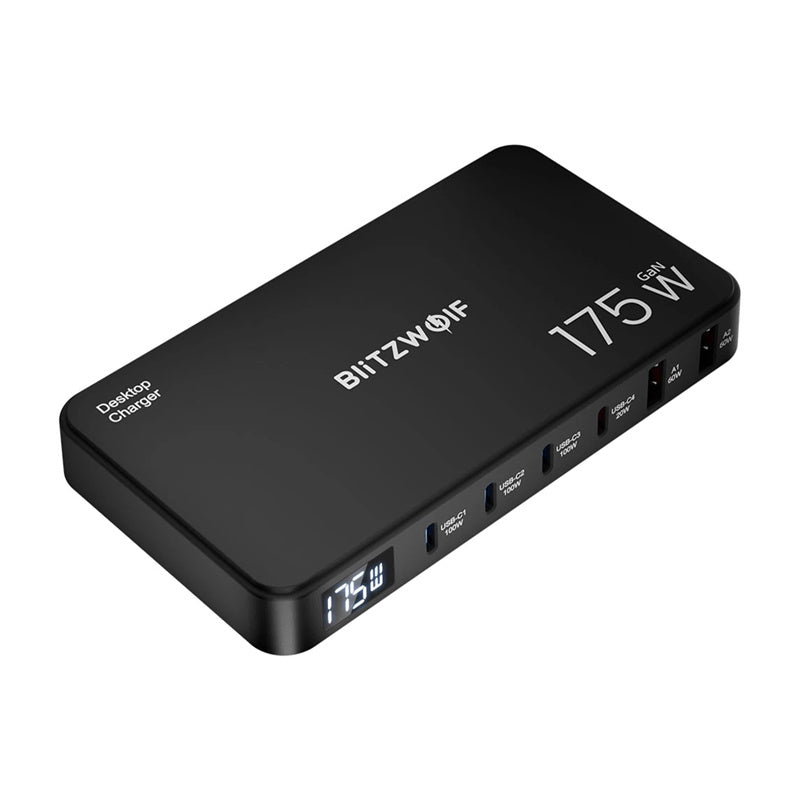 Blitzwolf BW-S30 6-i-1 ladestation 4x USB-C + 2x USB 175W