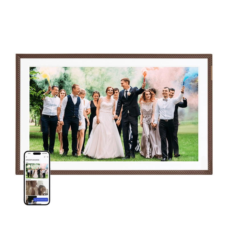 Arzopa D156 15.6 tommer digital fotoramme (brun)