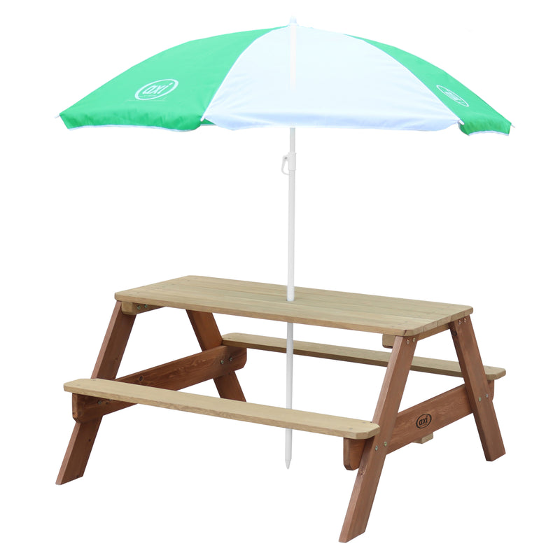 AXI Nick Picnicbord Brun - Parasol Grøn/Hvid