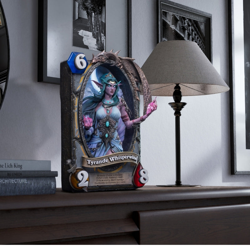 HEX Blizzard Hearthstone Tyrande Whisperwind statue med kunstramme