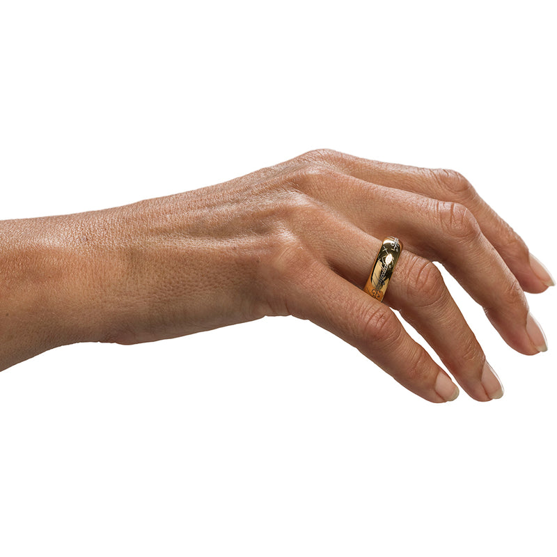 Weta Workshop LOTR - The One Ring (med runer) - forgyldt wolfram, størrelse 6