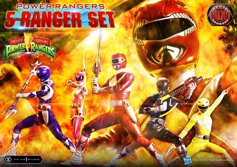 Prime 1 Studio Premium Masterline Mighty Morphin Power Rangers Power Rangers 5-Ranger-sæt DX Bonus Version