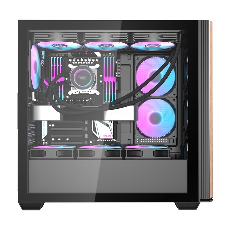Darkflash DS900WS PC-kabinet (sort) + 4 blæsere