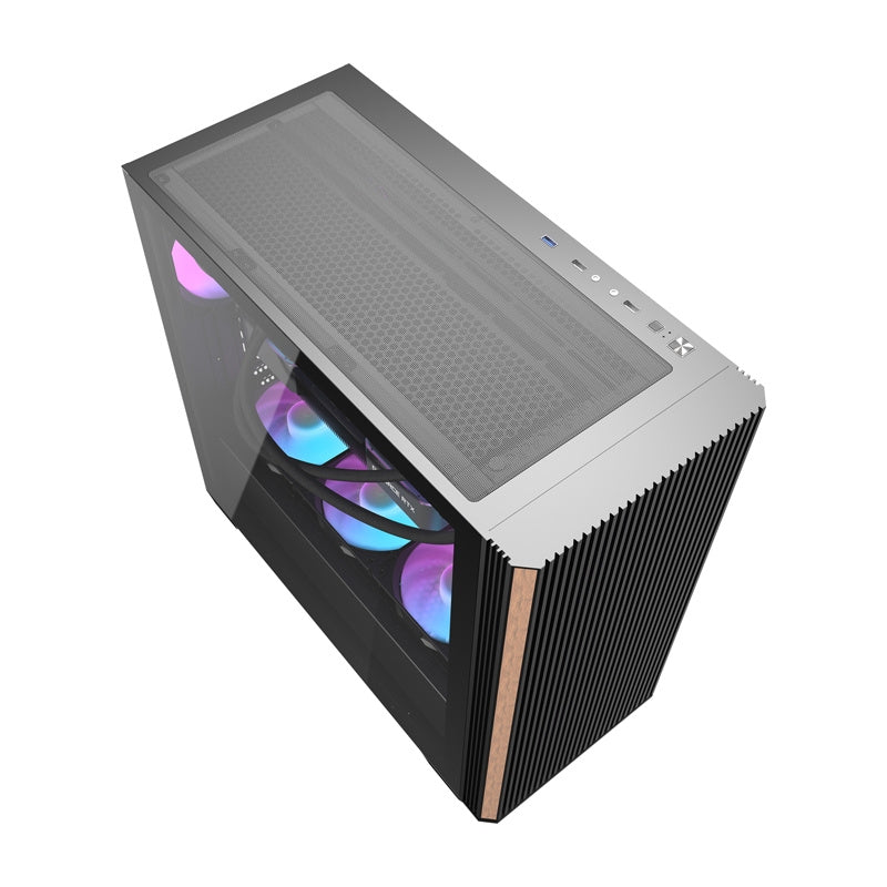Darkflash DS900WS PC-kabinet (sort) + 4 blæsere
