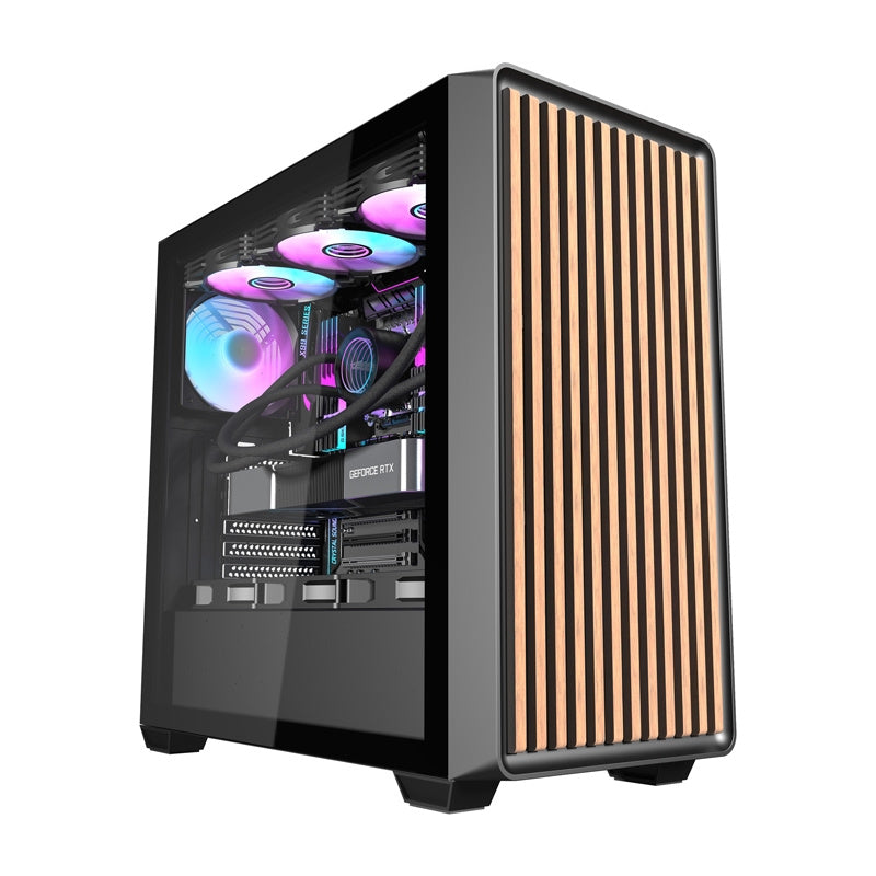 Darkflash DS900WD PC-kabinet (sort) + 4 blæsere