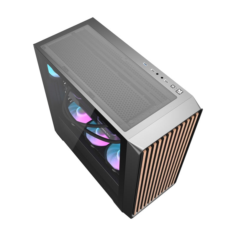 Darkflash DS900WD PC-kabinet (sort) + 4 blæsere