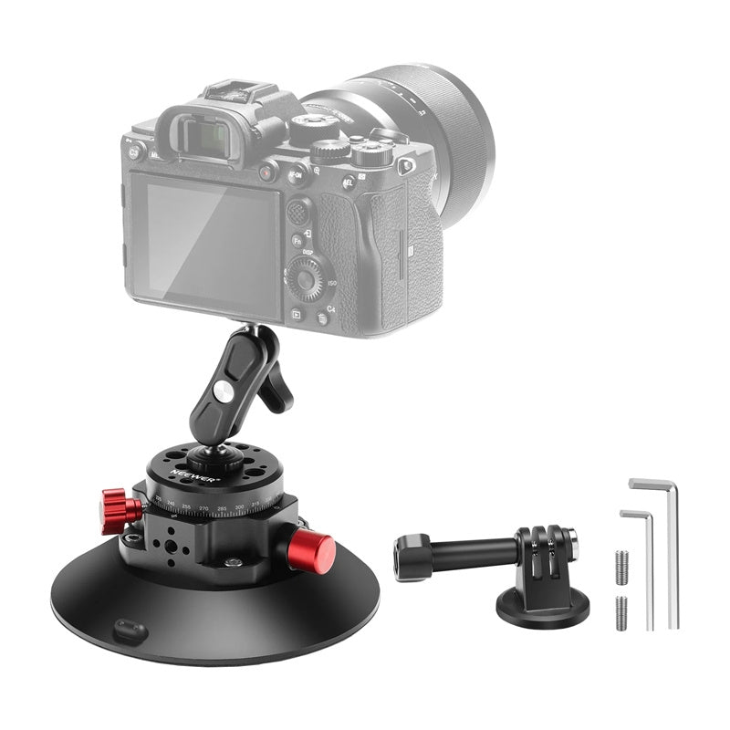 Neewer CA013 sugekopholder 1/4 tomme til actionkameraer (DJI Action, GoPro, Insta360)