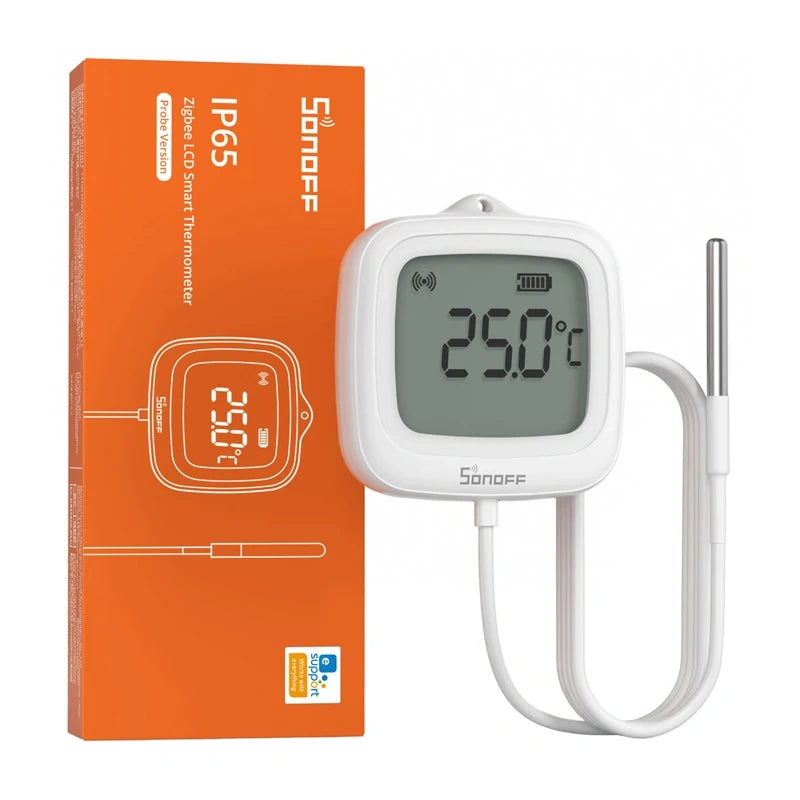 Sonoff SNZB-02LD ZigBee temperatursensor med LCD (med føler)
