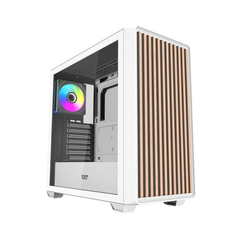 Darkflash DS900WD ATX PC-kabinet (hvid) + 4 blæsere