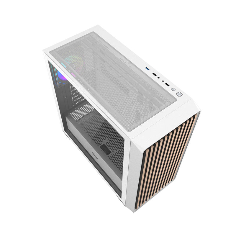 Darkflash DS900WD ATX PC-kabinet (hvid) + 4 blæsere